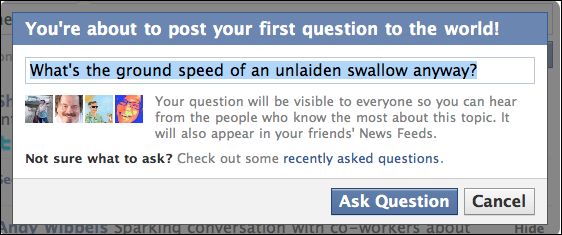 Facebook Ask Question