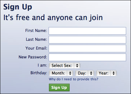 facebook create new account 1