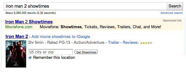 google subscribed links movie showtimes
