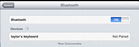 ipad bluetooth keyboard not paired