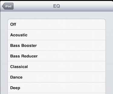 ipad ipod eq settings equalizer