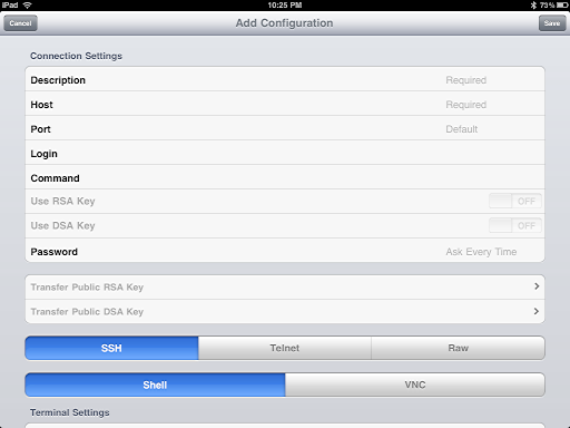ipad issh telnet 2