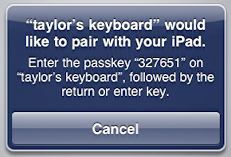 ipad pair bluetooth keyboard passkey