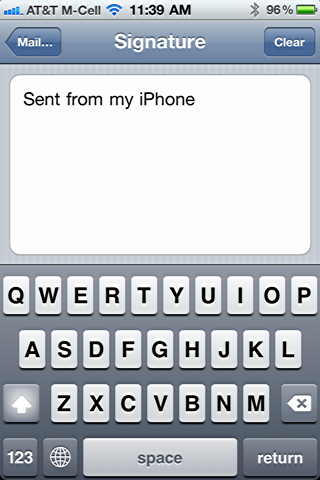 iphone change default email signature 4