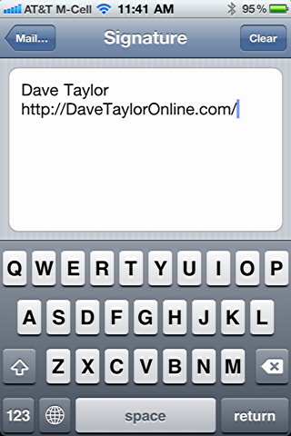 iphone change default email signature 5