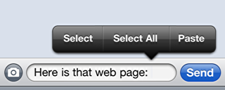 iphone copy paste send url 6