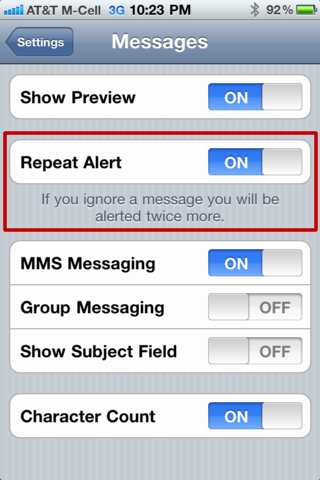 iphone stop disable multiple text message notify 3