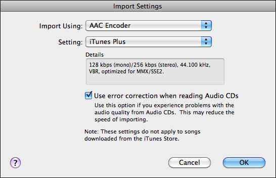 itunes import rip audio cd 2