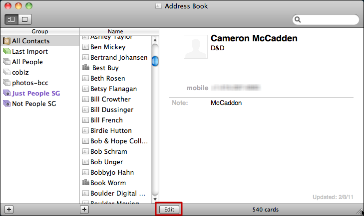 mac address book add birthday 1