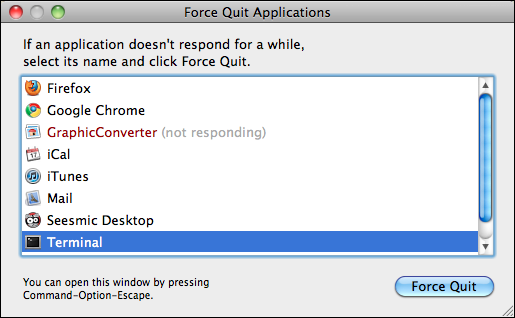 Application quit. Quit Matlab.