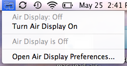 mac ipad air display mini menu