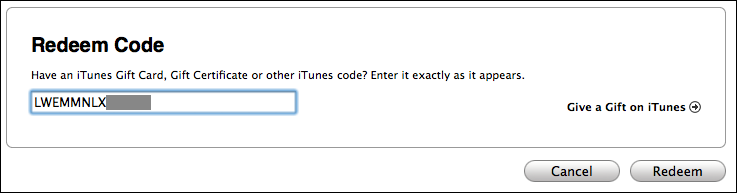 mac itunes redeem ipad app code