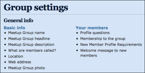meetup organizer group settings 2