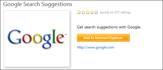 windows ie8 search box provider 5