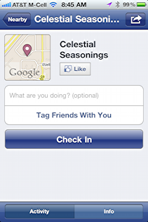 check in facebook celestial seasonings
