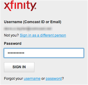comcast xfinity change password 1