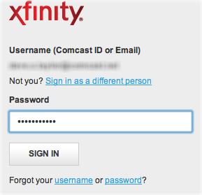 comcast email account password change