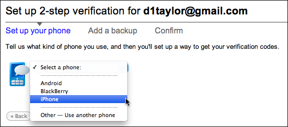 google gmail 2 step verification 4