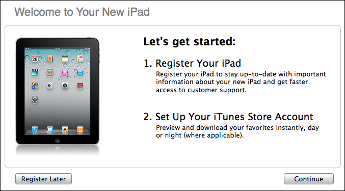 ipad2 register setup new ipad 2 1