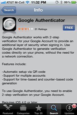 iphone google authenticator 1