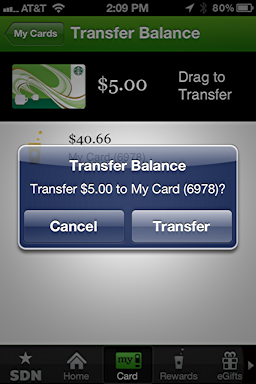 iphone starbucks transfer card balance 5