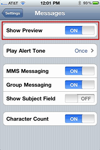 iphone text message privacy 3