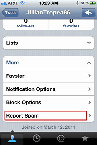 iphone twitter report tweet spam 5