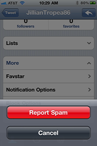 iphone twitter report tweet spam 6