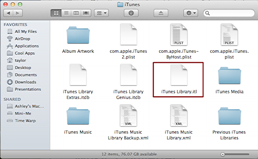mac older version itunes library error 2