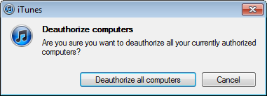 win7 itunes too many store authorizations 7