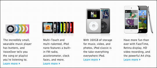 apple ipod lineup 2011