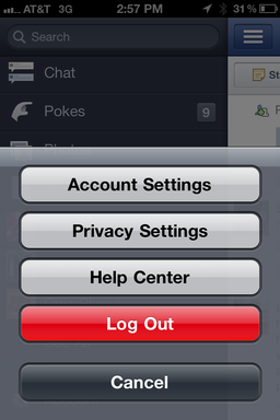 iphone facebook app logout 3