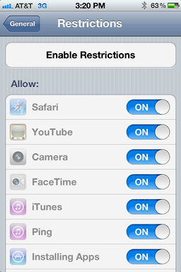 iphone ios user access restrictions 2