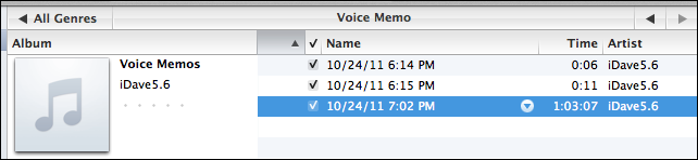 iphone recording voice memos itunes