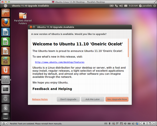 parallels install ubuntu linux 7