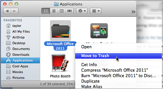 how to uninstall office 2011 on a mac
