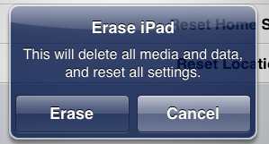 ipad wipe reset clear 5