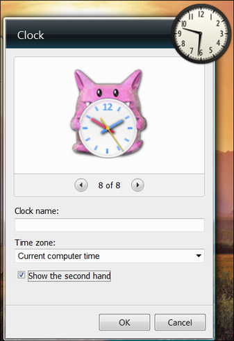 win7 add clock gadget widget 5