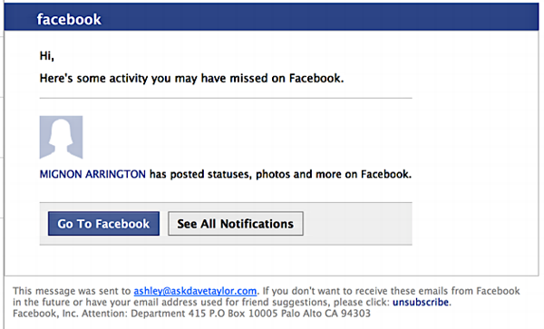 facebook phishing email