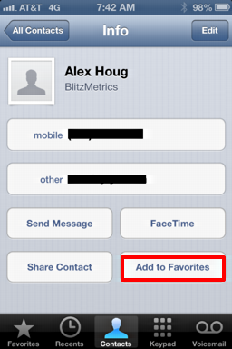 how to add a phone number to favorites on iphone 13