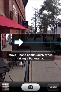 How do you take a panorama photo with an iPhone?