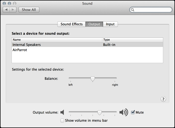 Mac Sound Output - Bluetooth
