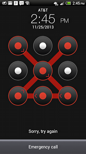 wrong pattern android candybar lock security htc