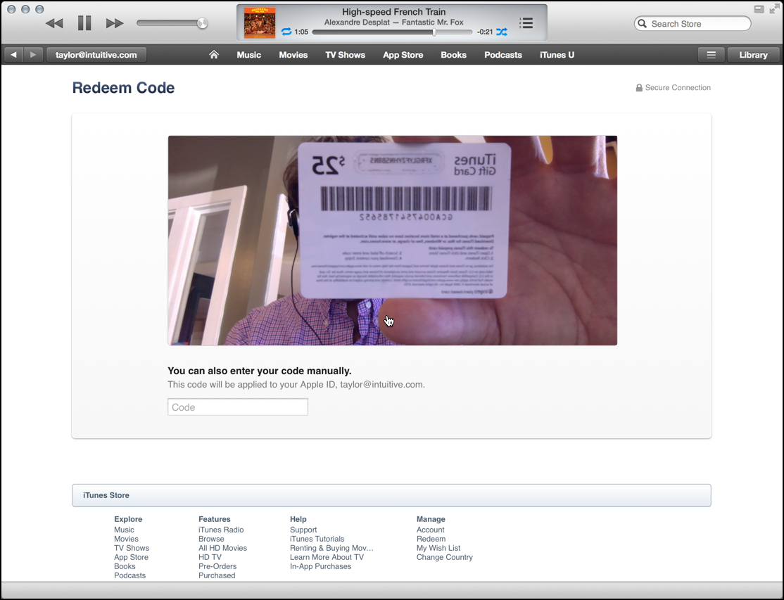 Check balance of iTunes card without redeeming it • @djchuang