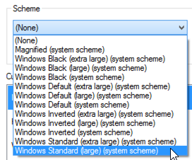 cursor schemes in microsoft windows 8