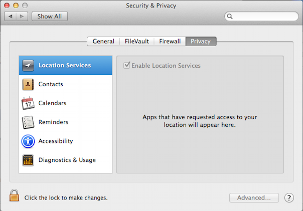 system preferences mac os x security and privacy general