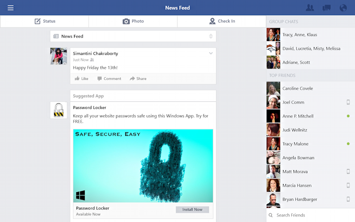 facebook app for windows 8