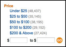 constrain search results by price