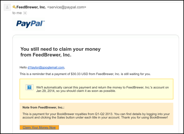 claim your money payment paypal