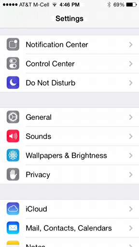 iPhone iOS settings - privacy and microphone